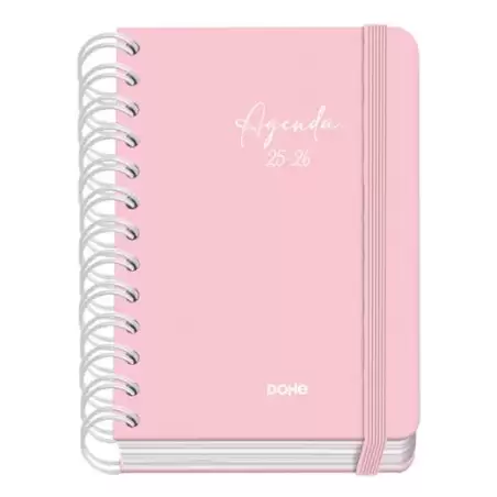 (51937) DOHE AGENDA ESCOLAR SERENITY WIRE´O A6 ESPIRAL DOBLE DP TAPA DURA ROSA 2025-2026