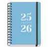 (52030) DOHE AGENDA ESCOLAR GRAMMAR A5 ESPIRAL DOBLE DP TAPA PP AZUL 2025-2026