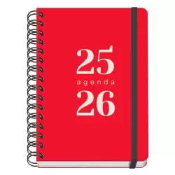 (52031) DOHE AGENDA ESCOLAR GRAMMAR A5 ESPIRAL DOBLE DP TAPA PP ROJO 2025-2026