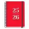(52031) DOHE AGENDA ESCOLAR GRAMMAR A5 ESPIRAL DOBLE DP TAPA PP ROJO 2025-2026