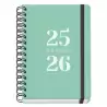 (52032) DOHE AGENDA ESCOLAR GRAMMAR A5 ESPIRAL DOBLE DP TAPA PP VERDE 2025-2026