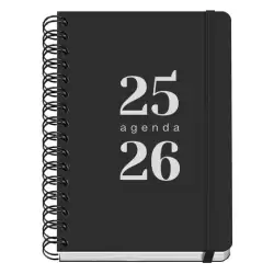 (52033) DOHE AGENDA ESCOLAR GRAMMAR A5 ESPIRAL DOBLE DP TAPA PP NEGRO 2025-2026
