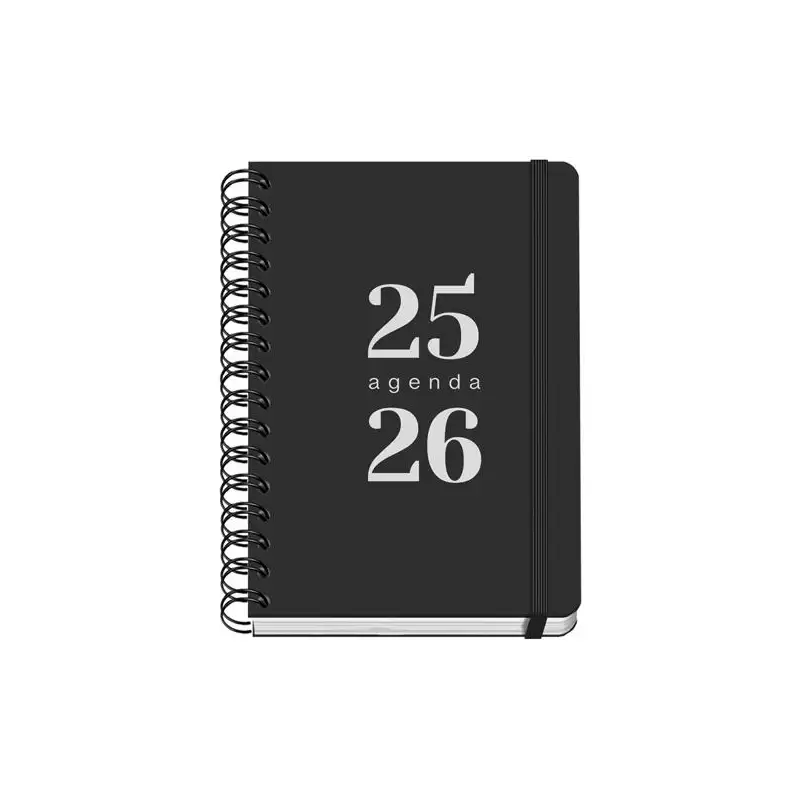(52033) DOHE AGENDA ESCOLAR GRAMMAR A5 ESPIRAL DOBLE DP TAPA PP NEGRO 2025-2026
