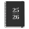 (52033) DOHE AGENDA ESCOLAR GRAMMAR A5 ESPIRAL DOBLE DP TAPA PP NEGRO 2025-2026