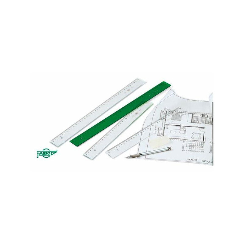 (106-30V) FAIBO REGLA 30CM METACRILATO VERDE
