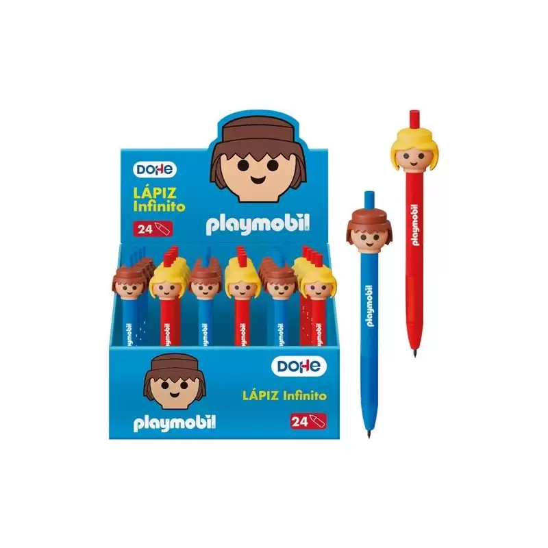(79728) DOHE LÁPIZ INFINITO CON CUERPO DE PLÁSTICO Y GRIP DE CAUCHO SURTIDO EXPOSITOR 24 UD