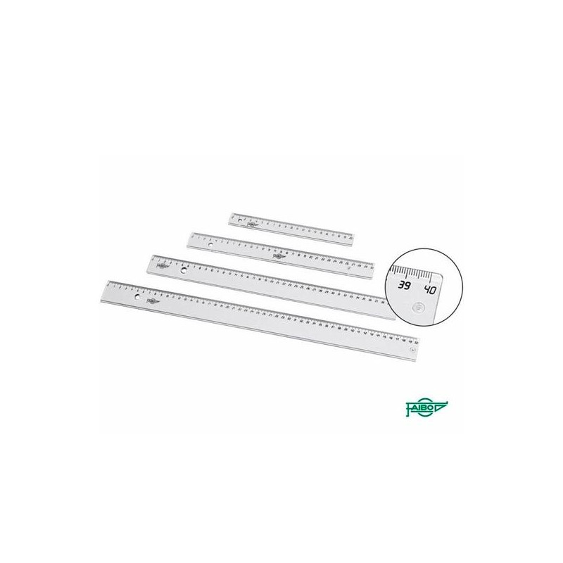 (21130) FAIBO REGLA ESCOLAR 30CM TRANSPARENTE