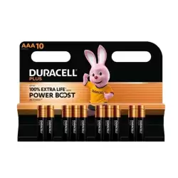 (DPBLR3B10) DURACELL PILAS PLUS POWER BOOST LR03 ALCALINAS AAA 1.5V BLISTER 10