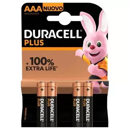(LR03AAA) DURACELL PILAS PLUS LR03 ALCALINAS AAA 1.5V -PACK 4U-