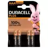 (LR03AAA) DURACELL PILAS PLUS LR03 ALCALINAS AAA 1.5V -PACK 4U-