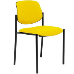 (27NSPAM) PIQUERAS Y CRESPO SILLA FIJA STYL S/BRAZOS CHASIS NEGRO TAPIZADO SIMILPIEL AMARILLO