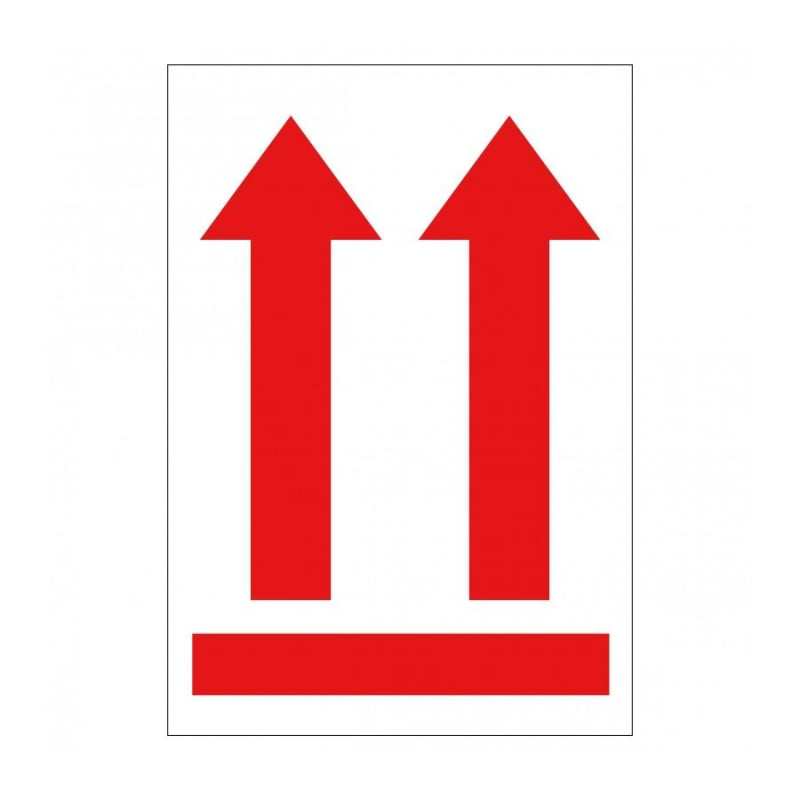 (12402) APLI ROLLO ETIQUETA FLECHA POSICIÓN VERTICAL ROJA