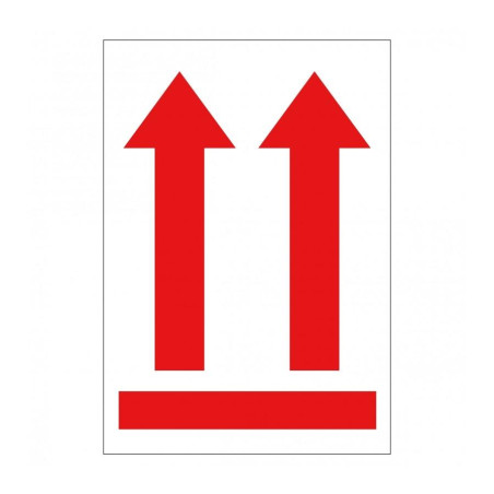 (12402) APLI ROLLO ETIQUETA FLECHA POSICIÓN VERTICAL ROJA