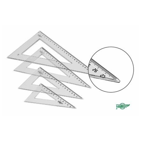 (21325) FAIBO CARTABÓN ESCOLAR GRADUADO 25CM TRANSPARENTE