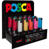 (182634558) POSCA MARCADOR  PC-8K/20P NO PERMANENTE PUNTA BISELADA 8.0MM COLORES SURTIDOS -EXPOSITOR 20U-