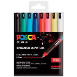 (182634684) POSCA ESTUCHE BASIC MARCADOR  PC-1MR/8C -8U-