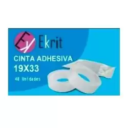 (EKR015) EKRIT CINTA ADHESIVA TRANSPARENTE ROLLO 19MM X 33M EN BOLSITA