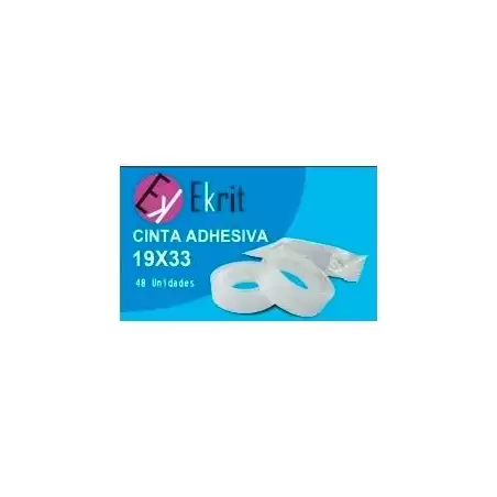 (EKR015) EKRIT CINTA ADHESIVA TRANSPARENTE ROLLO 19MM X 33M EN BOLSITA