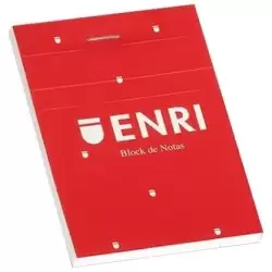 (100102763) ENRI BLOC DE NOTAS GRAPADO 80H A5 4X4 T/BLANDA ROJO