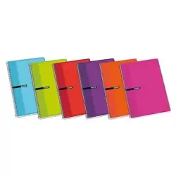 (100430066) ENRI CUADERNO ESPIRAL 80H FOLIO 60GR 4X4M C/MARGEN TAPAS DURAS C/SURTIDOS
