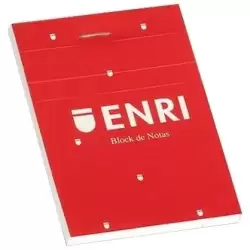 (400032069) ENRI BLOC DE NOTAS GRAPADO 80H A4 4X4 T/BLANDA ROJO
