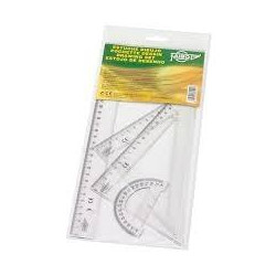 (806) FAIBO BOLSA ESTUCHE 4 PIEZAS REGLA (30 CM)