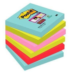 (7100263206) POST-IT NOTAS ADHESIVAS SUPER STICKY 4 COLORES LUGARES COSMIC 76X76 6 BLOCS