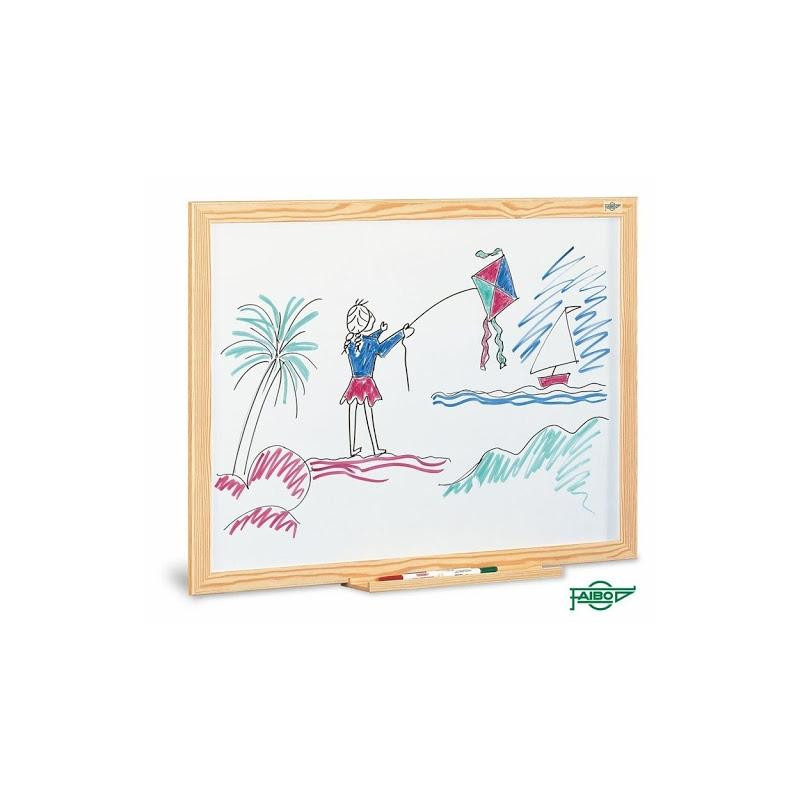 (402-2IND) FAIBO PIZARRA BLANCA ESTRATIFICADA MARCO DE MADERA SIN CAJETIN 80X120CM