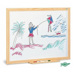 (402-2IND) FAIBO PIZARRA BLANCA ESTRATIFICADA MARCO DE MADERA SIN CAJETIN 80X120CM