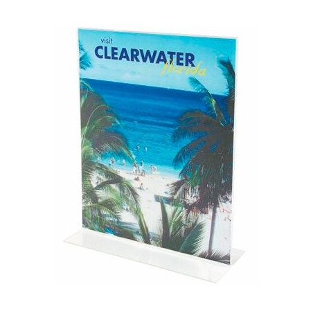 (47901) FAIBO PORTACARTEL DE SOBREMESA EN FORMA DE T DIN A5 VERTICAL 21.5X15X8.3 CM