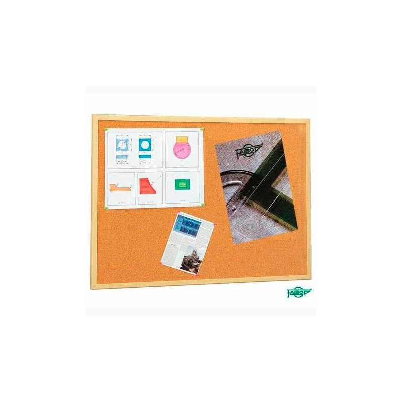 (607-5) FAIBO TABLERO CORCHO ECONÓMICO 80X120 CM CON MARCO DE FIBRA MELAMINADA 35MM