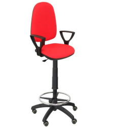 (T04CPBALI350BGOLFRP) PIQUERAS Y CRESPO TABURETE AYNA GIRATORIO CP ARO REPOSAPIÉS B/FIJOS RUEDAS DE PARQUÉ TEJIDO BALI ROJO