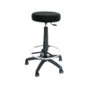 (T10ARAN840) PIQUERAS Y CRESPO TABURETE TOLOSA GIRATORIO REGULABLE CON ARO REPOSAPIÉS TAPIZADO ARAN NEGRO