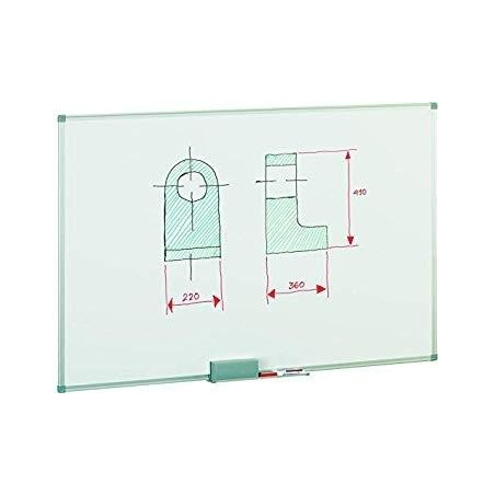 (840-10) FAIBO PIZARRA BLANCA ACERO LACADO BLANCO MARCO DE ALUMINIO 60X90 CM