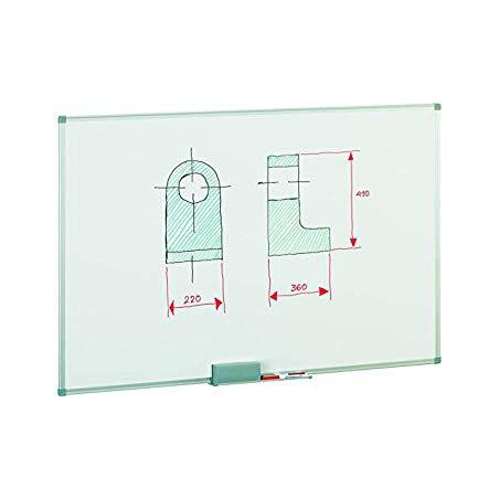 (840-4) FAIBO PIZARRA BLANCA MARCO DE ALUMINIO 120X150CM ACERO LACADO BLANCO