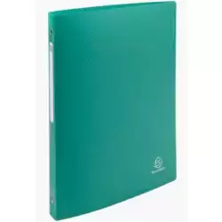 (51183E) EXACOMPTA CARPETA 4 ANILLAS 15MM POLIPROPILENO OPACO CON ETIQUETA EN EL LOMO A4 VERDE