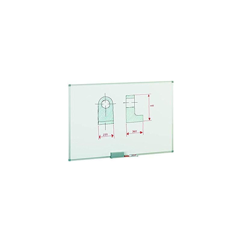 (840-5) FAIBO PIZARRA BLANCA ACERO LACADO BLANCO MARCO DE ALUMINIO 120X200 CM