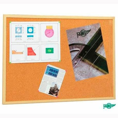 (607-5) FAIBO TABLERO CORCHO ECONÓMICO 80X120 CM CON MARCO DE FIBRA MELAMINADA 35MM