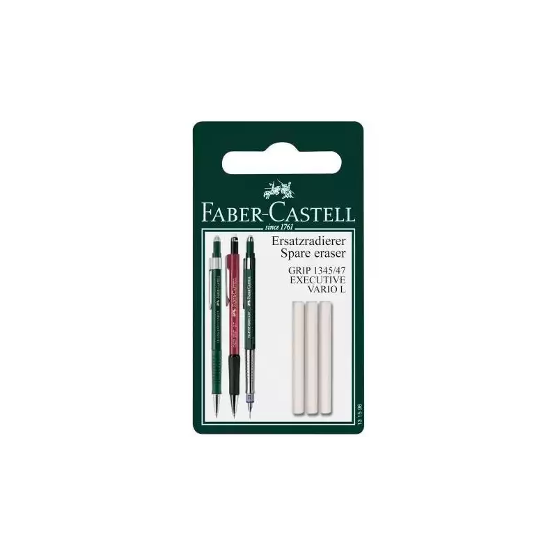 (131596) FABER CASTELL GOMA DE BORRAR PARA REPUESTO PORTAMINAS -BLISTER 3U-