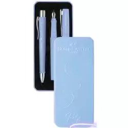 (241053) FABER CASTELL SET DE REGALO CON PLUMA Y BOLÍGRAFO POLY XB AZUL CARIBE