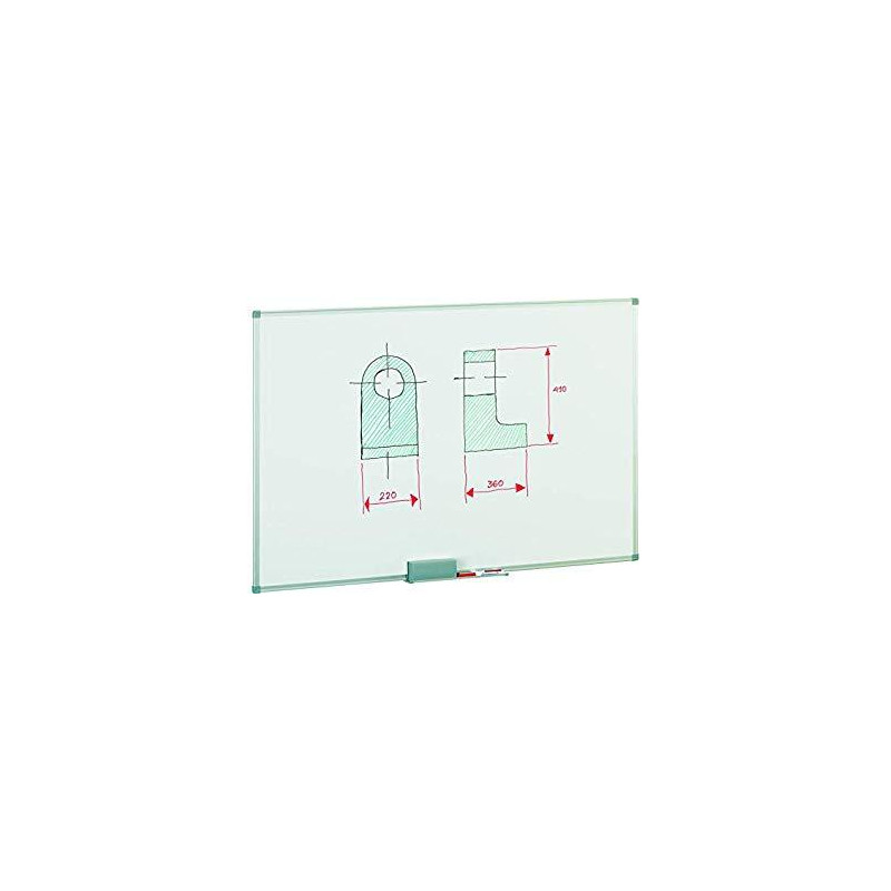 (840-4) FAIBO PIZARRA BLANCA MARCO DE ALUMINIO 120X150CM ACERO LACADO BLANCO