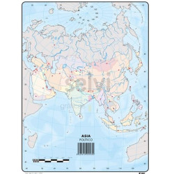 (503) SELVI MAPA MUDO POLÍTICO DE ASIA A4 -50U-
