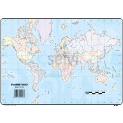 (509) SELVI MAPA MUDO PLANISFERIO POLITICO A4 -50U-