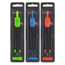 (174100) FABER CASTELL COMPAS ESCOLAR SURTIDO 3 COLORES