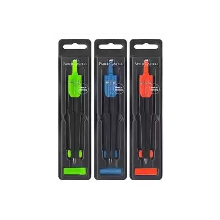 (174100) FABER CASTELL COMPAS ESCOLAR SURTIDO 3 COLORES