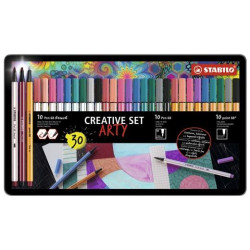 (87/3432) STABILO ROTULADORES CREATIVE SET ARTY C/SURTIDOS ESTUCHE DE METAL 30 UD
