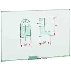 (840-10) FAIBO PIZARRA BLANCA ACERO LACADO BLANCO MARCO DE ALUMINIO 60X90 CM