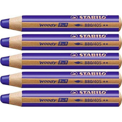 (880/405) STABILO LÁPICES DE COLORES WOODY 3 EN 1 AZUL ULTRAMAR ESTUCHE 5 UD