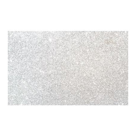 (572ZG40) FAMA GOMA EVA 50X70CM GROSOR 2MM GLITTER BLANCO PACK 10 UD