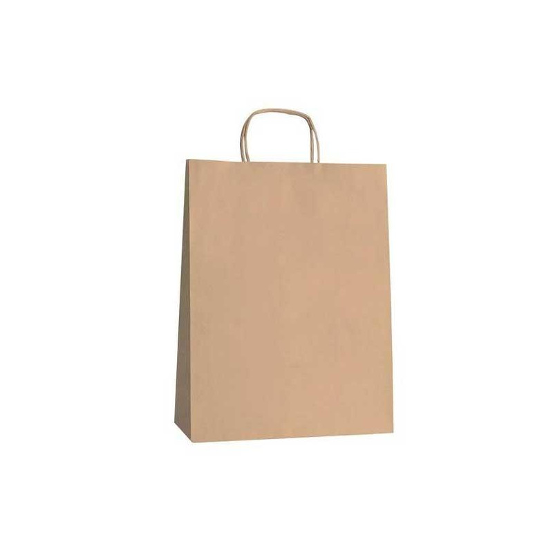 (27266CT) FAMA BOLSA DE ASA RETORCIDA 125GR 21X11X29CM PAPEL MARRÓN